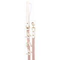 Powder Pink - Gold - deri köpek gezdirme kayışı